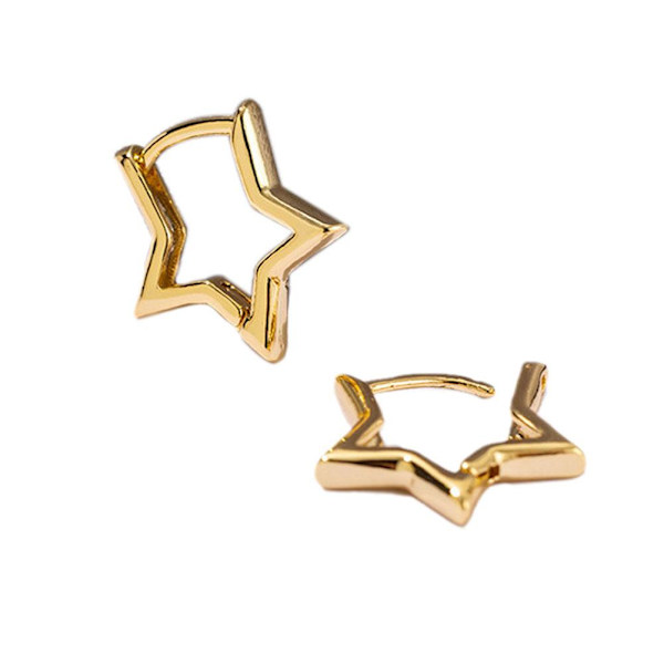 Silver / Guld Färgpläterade Djärva Stjärnörhängen GXaud W9C7 För Kvinnor M5G6 Silver One size
