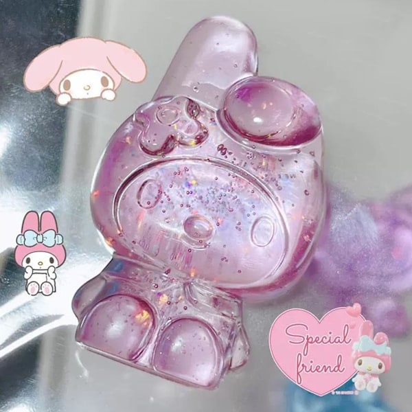 Söt Sanrio Kuromi Squishy Leksak TPR Dekompression Stresslindring Mjuk Klämleksak Nyhet Fidget Leksak pink one-size