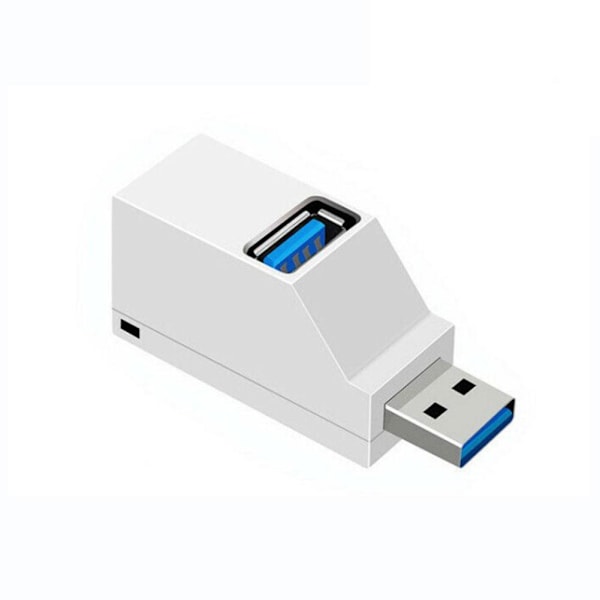 USB 3.0 Hub 3-Portars Mini Splitter Höghastighetsdataöverföring För PC, Laptop white USB3.0