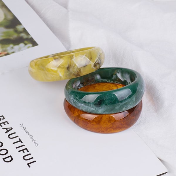 Fashion Resin Forma Armband Färgglad Oregelbunden Armband För Mig amber square