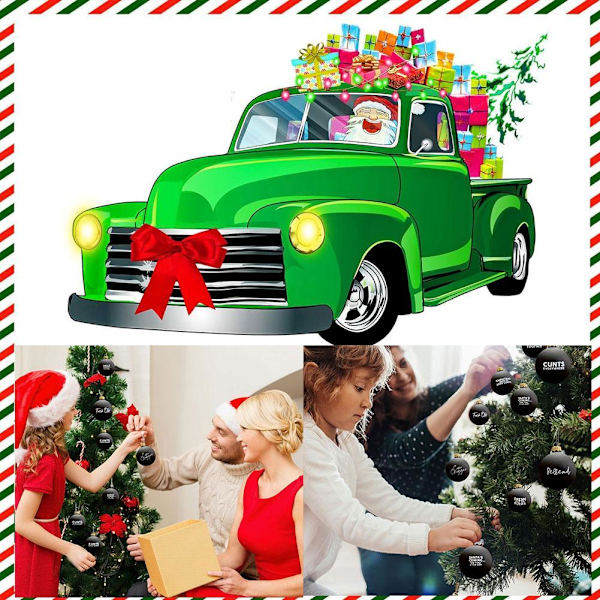 Svordomsfull Julgranskule-Bundle - 12x Roliga Julgransprydnader, Julgranskulor R1U2 white 1set