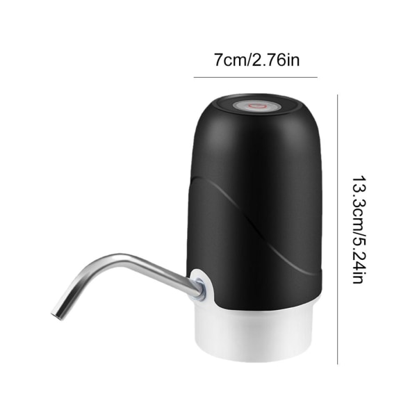 Vattendrycksdispenserpump USB laddning Automatisk elektriskt vatten D black one-size