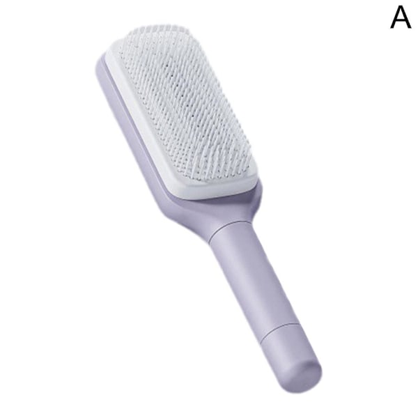 Självrengörande hårborste Aircushion Massageborste Antistatisk Ha grey 1pcs