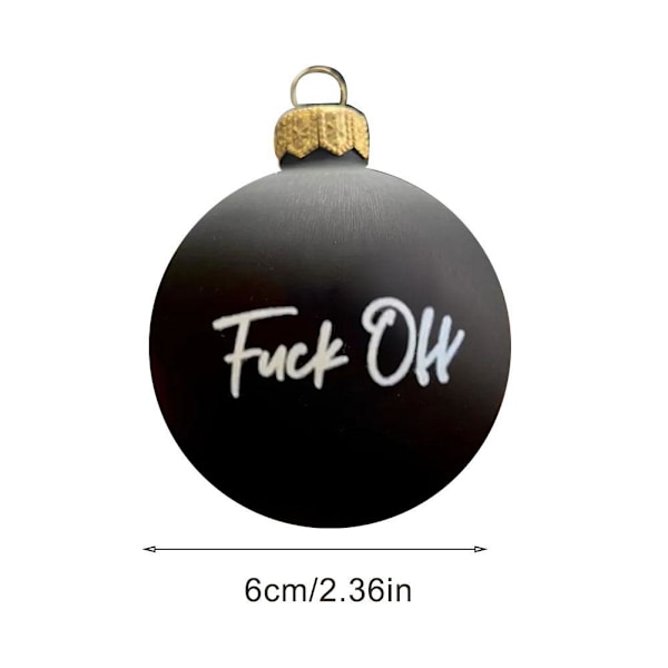 Svordomsfull Julgranskule-Bundle - 12x Roliga Julgransprydnader, Julgranskulor R1U2 black 1set