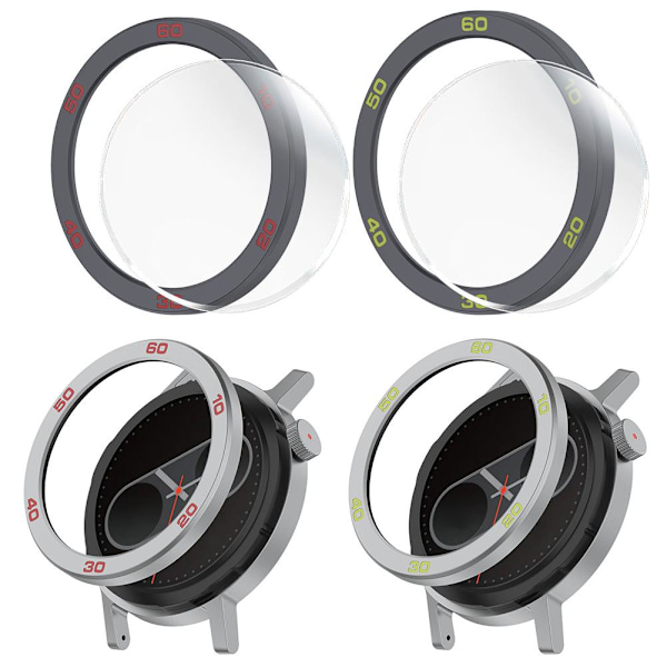 Bezel Styling Kompatibel med CMF by Nothing Watch Pro 2, Ersättningsram, Reptålig, Rostfritt Stål Skydd, Kompatibel grey red For CMF Watch Pro2