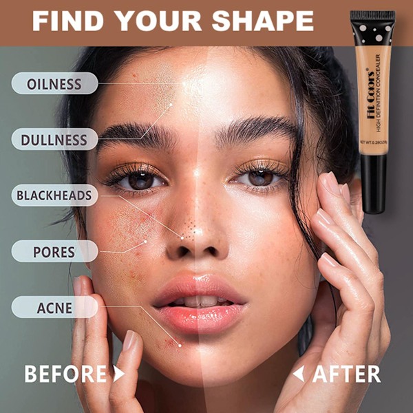 Concealer Foundation Matt Full Täckning Ljusare Makeup Långvarig 2024 04 8g