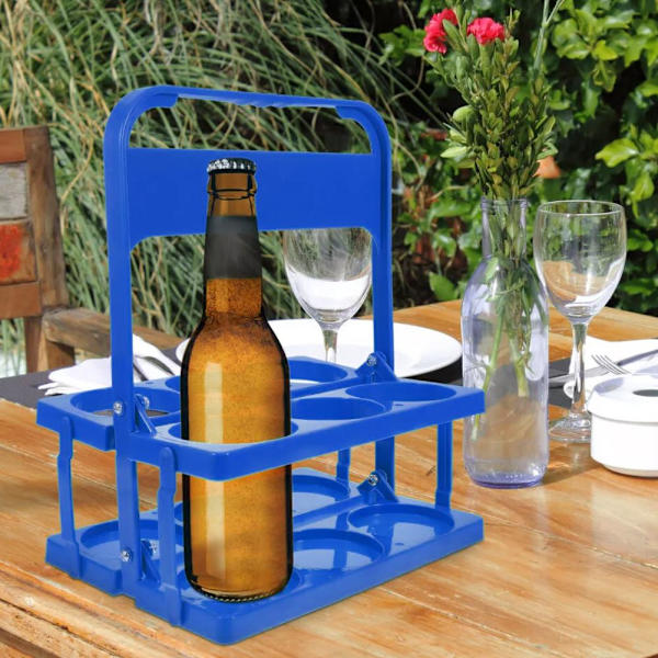 Hopfällbar ölram Bärbar dryckeshållare Party Picknickar Handtag Ölhylla. green 1pcs