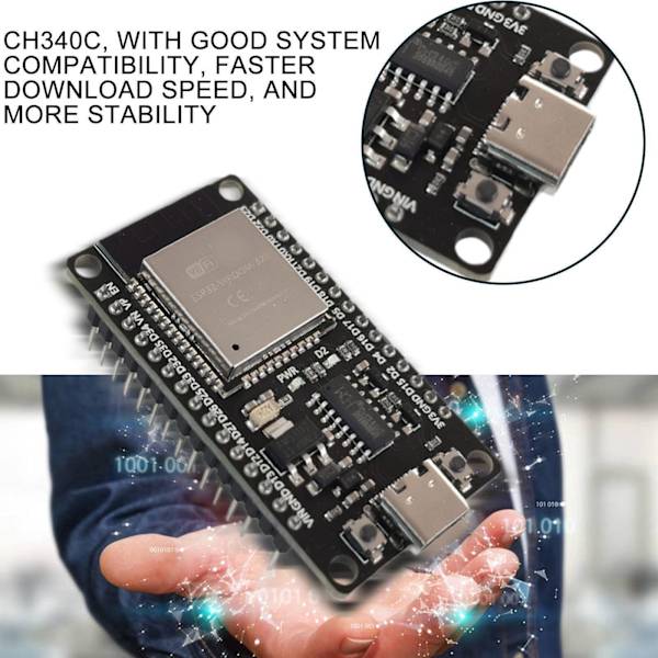 1 st ESP32 Utvecklingskort ESP32-DevKitC-32 ESP-WROOM-32 Expansionskort Q6D5 ESP32 CH340C One-size