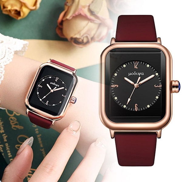Damklocka Ny 2024 Original Quartz Silikon 9961 Vit Svart Mode Fritid O0r3 Red One size