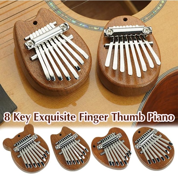 8 Tangenter Utsökt Finger Tumme Piano Gåva Mini Tumme Piano Perfekt för Nybörjare W3K9 cat One size