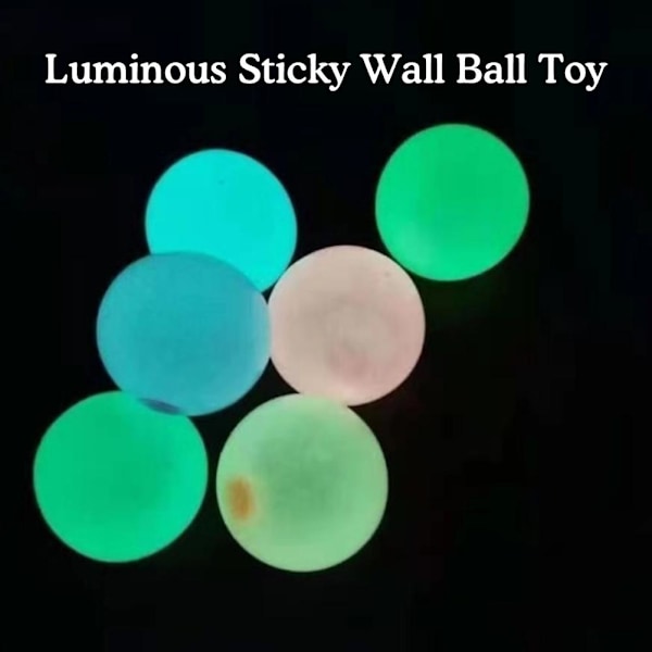 Fluorescerande Globbles Boll Klibbig Självlysande Dekompressionsleksak Kläm Stress Barn C2t8