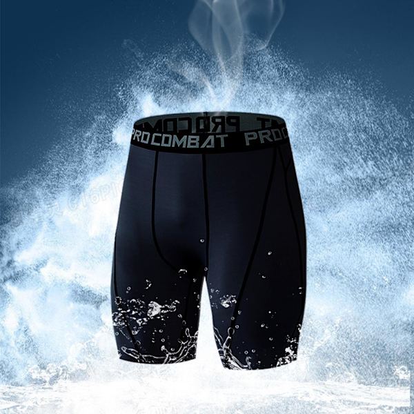 Kompressionsbyxor Sportshorts Elastiska män Snabbtorkande Breat green XXL
