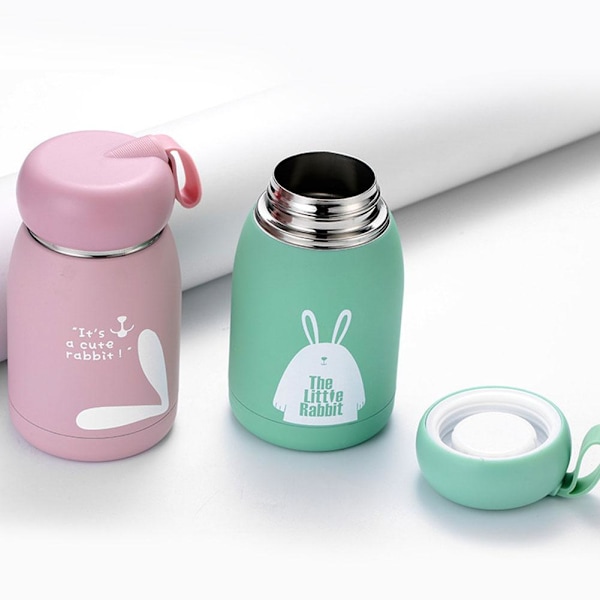Söt Flaska Bärbar Termosmugg Isolering Kopp Kaffekopp Flaskor Vakuum H0 X5T4 green 320ml