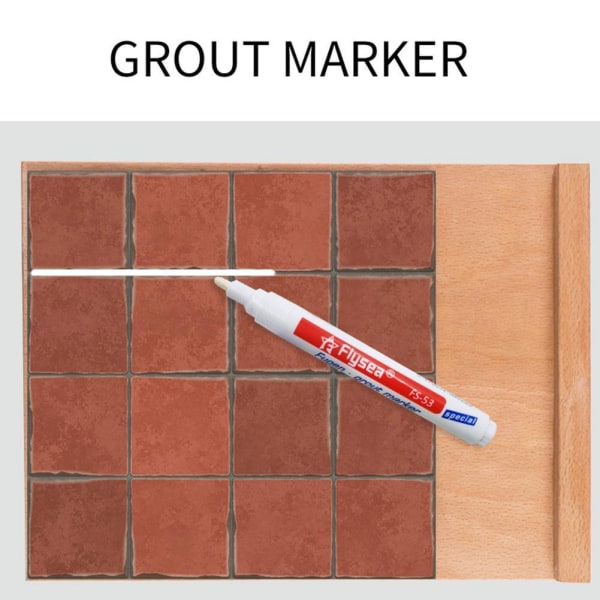 SXRC Grout Pen Beige Kakel färgmarkör, Tile Gap Repair Pen Speci as showD 1pcs