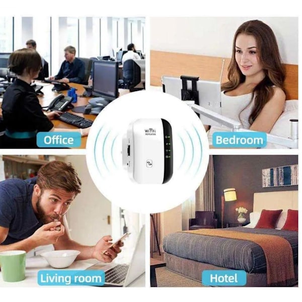 2024 Nyaste WiFi-förlängare, Trådlös Repeater, WiFi-Repeater, WiFi-förlängare Signal Booster för Hemmet, Trådlös Repeater Långdistansförstärkare med Black US