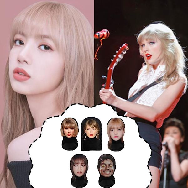 Taylor Swift 3D Mask Lisa 3D-Printad Rolig Huvtröja Ansikte Show Parodi Knepig Balaclava 5-Michael 1 Pc