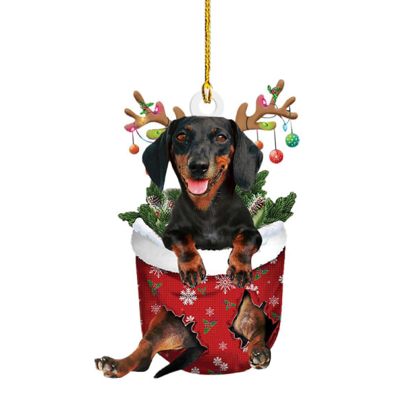Tax julgran dekoration korv hund present tecknad hund H One-size