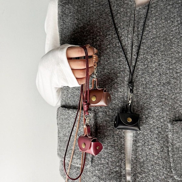 Dam Liten Väska Halsband Vintage Läder Växelväska Kedja Liten Väska Tröja Läder Växel Y1o5 Red 1pcs