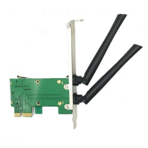 Trådlöst Wifi-nätverkskort Mini PCIE Till PCI-E 1X+ 2 Antenn NIC