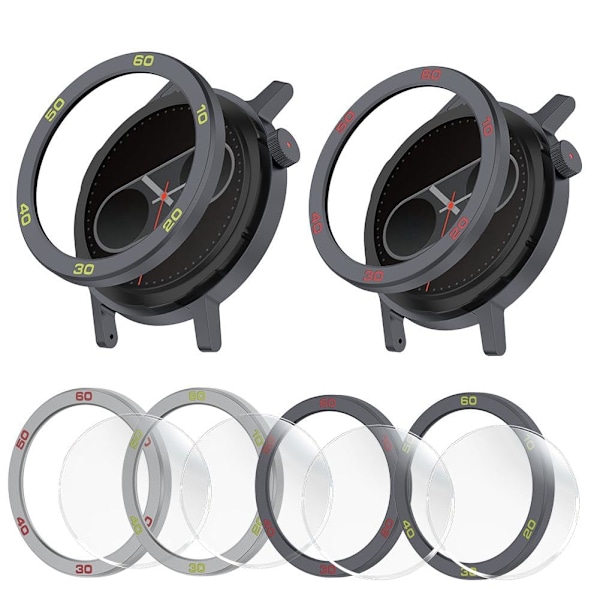 Bezel Styling Kompatibel med CMF by Nothing Watch Pro 2, Ersättningsram, Reptålig, Rostfritt Stål Skydd, Kompatibel grey red For CMF Watch Pro2