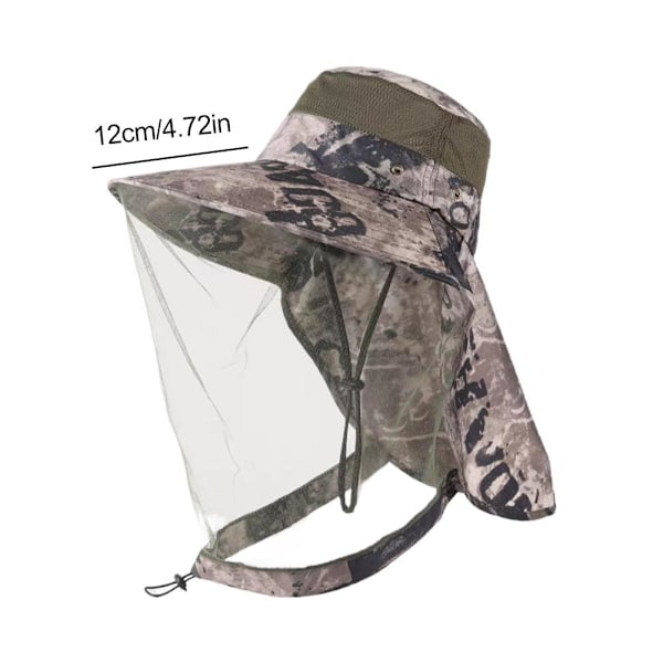 Stor solhatt med bred brätte för män, sommarfiskehatt, vandring U6O4 UV-fiske P3X8 Army Green 1pcs