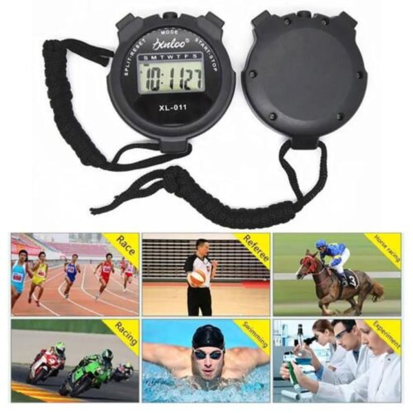 Digital Handhållen Sportstoppur Stoppur Timer Alarmräknare red 1size