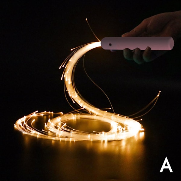 RGB LED Fiber Optic Whip-360° Vridbar Ljusstark Flow Toy Rave Hot Y7 Macaron green handle one size