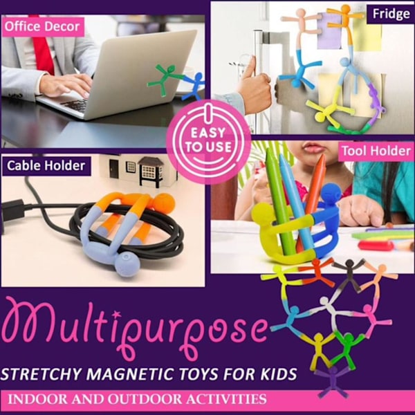 5/10 st Magnetiska Människor, Magnetiska Stickfigurer Leksak, Magnetiska Kopplingsleksaker, Magnetiska Män Fidget Leksaker, Söta Kylskåpsmagneter A 1set