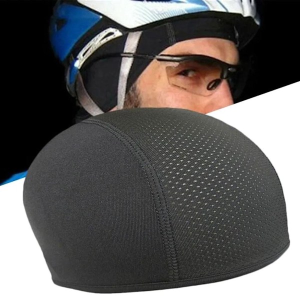 1 st Andningsbar Sport Snabbtorkande Skull Cap Hatt Ridfoder Inner USD H0V3 black onesize