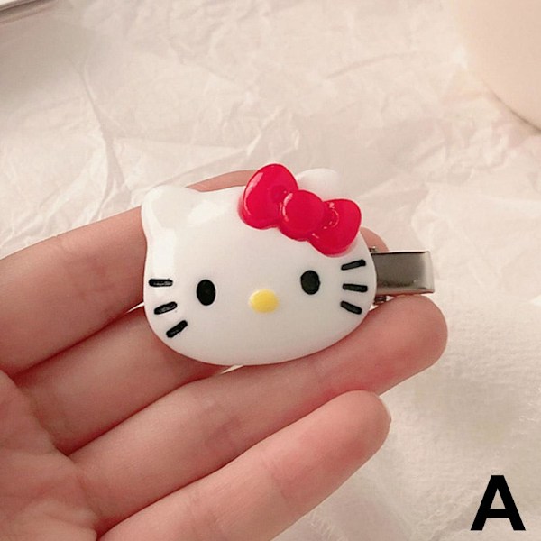 2 st Sanrio Hårnål Japansk Söt Katt Hårnål Hårklämma Tillbehör Rosett Mångsidig M0H7 Red One size 2pcs