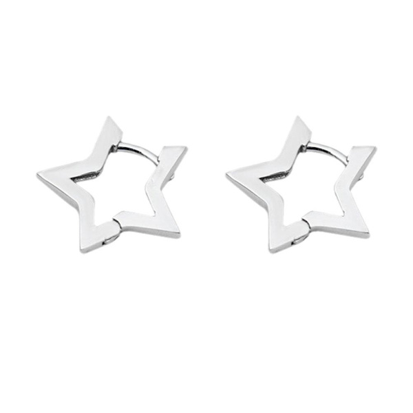 Silver / Guld Färgpläterade Djärva Stjärnörhängen GXaud W9C7 För Kvinnor M5G6 silver One size
