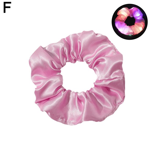 LED-hårband Lysande hårband Glow Soft Tie-Dye Velvet Elasti Pink One-size