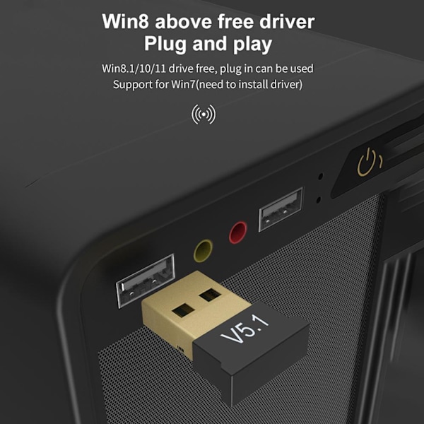 USB Bluetooth 5.1 Adapter Sändare Mottagare V5.1 Bluetooth Audio Bluetooth För PC Laptop USB Dongle Adapter