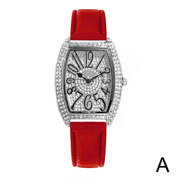 Dam Quartz Klocka Retro Stil Tunnformad Armbandsur Klocka Kvinnlig Student C3s0 Red One size