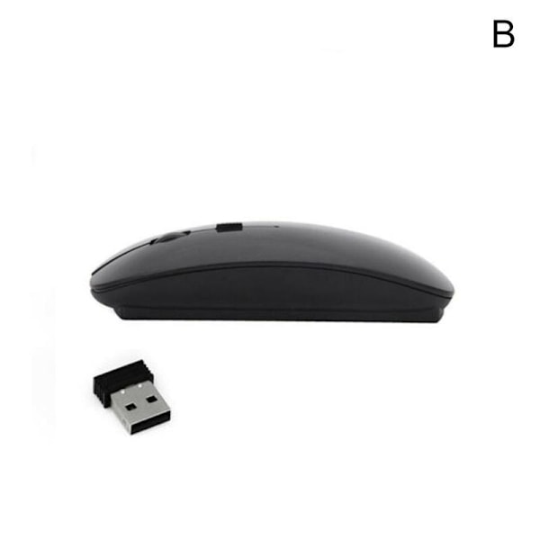 Smal 2,4 GHz optisk trådlös/trådbunden kontorsmus - mottagare PC USB black One-size
