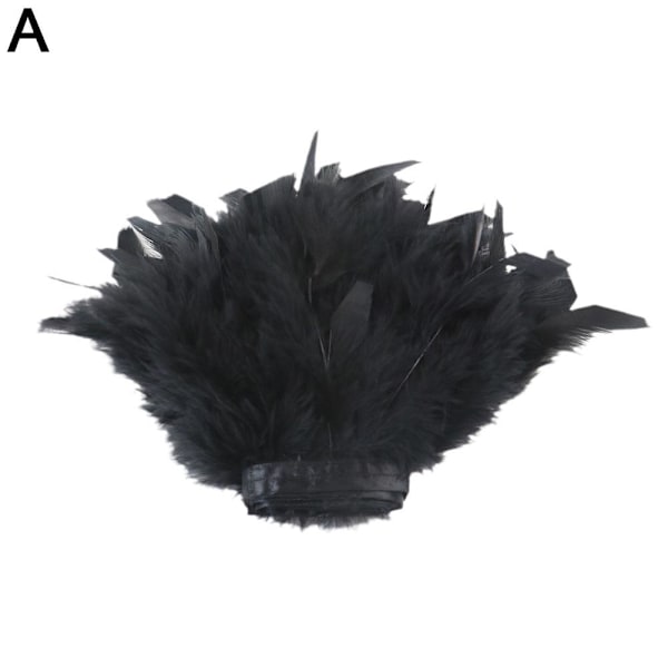 Kvinnor Fjäder Manschett Slap Armband Hårband Ringar Handleds Päls Fluffig Ny R3 black one-size
