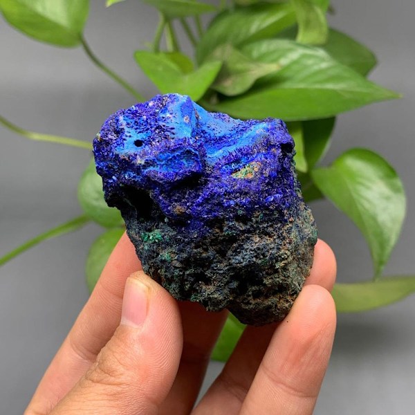 Naturlig Azurite Malakit Geode Kristall Mineralprov Healing blueB One-size