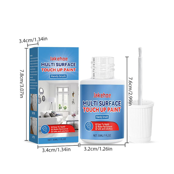 Vit Multi-Yta Reparationsfärgpenna för Skador och Repor, Väggar, Emaljmöbler, Apparater, Porslinskåp, Badkar WhiteA One size