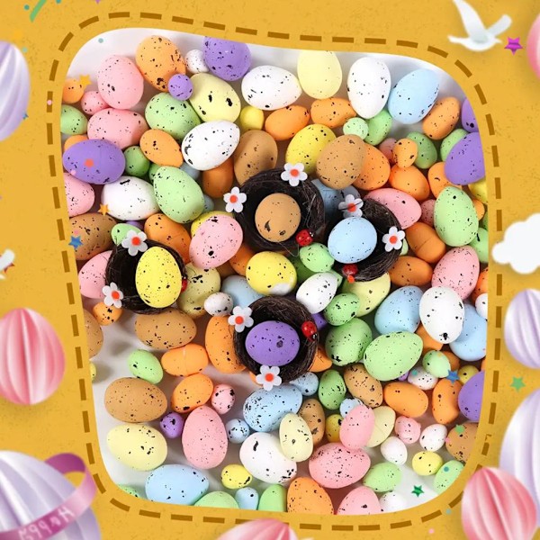 Påskägg Färgglada Skumpartiklar Prickiga Ägg Äggdekoration Duvägg Högtidsfågel U0l3 2*3cm 50pcs