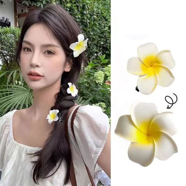 Falsk Äggblomma Hårnål Hawaiiansk Klämma Rese Huvudbonad Äggblomma ,` х( R8A7 R2F3 WhiteA small