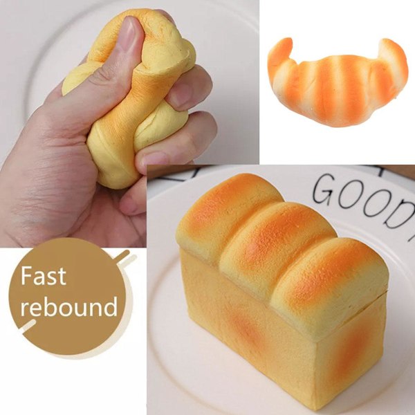 Konstgjord brödsimulering - DIY mjuka klämleksaker för hemmet bread 9.5*8*5cm