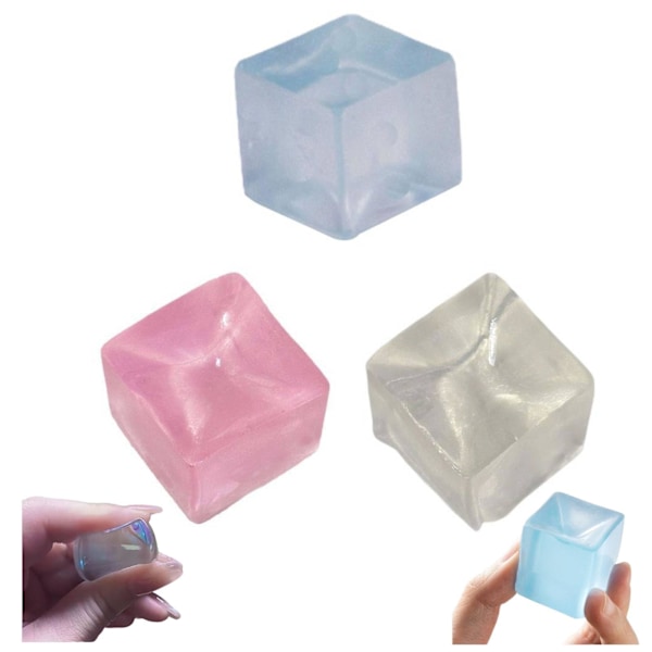 Stresskub Squeeze Stressbollar, Stresskub, Is Stresskub Squeeze Bollar, Långsamt Stigande Stressbollar, Söt Kub Stressboll Sensorisk Fidget Leksak transparent onesize