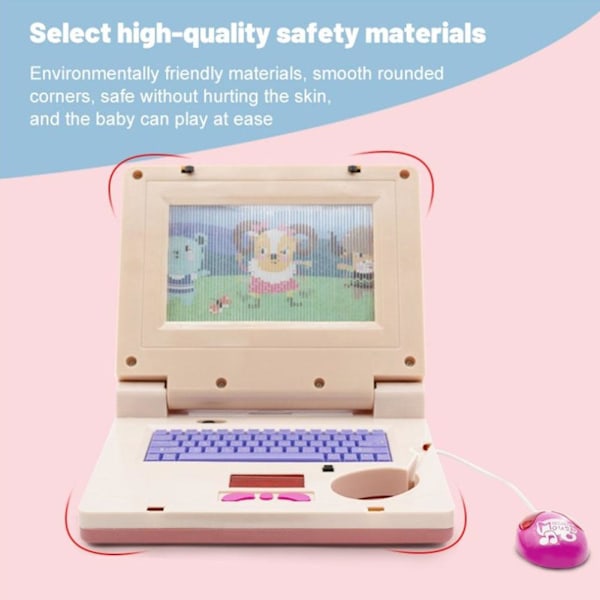 Barn Musik Laptop TToys Dator Maskin Pedagogisk Leksak pink one-size