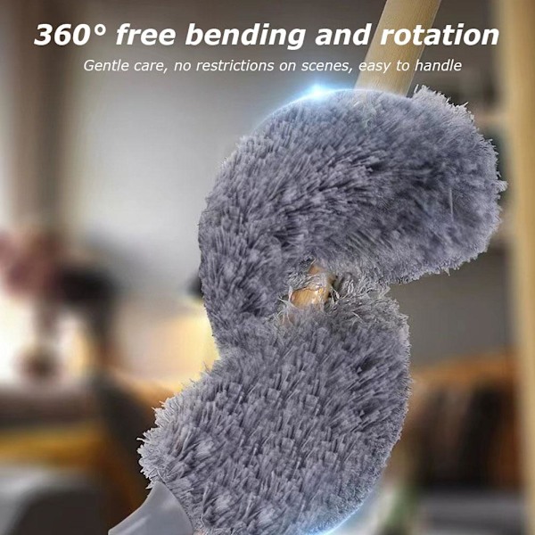 Hemstädning Mikrofiber Dammvippa Borste Utdragbar Handdammsugare Lot O4 grey 1pcs
