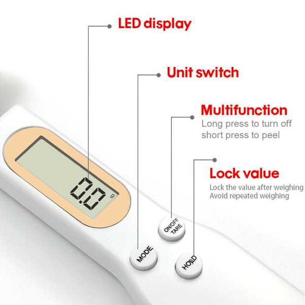Elektronisk köksmåttsked Matvåg Digital LCD Demonterbar Design Digital G7e7 white One-size