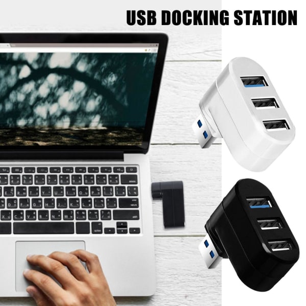 USB 2.0 High-Speed 3 Port Multi HUB Splitter Expansion Desktop P black One-size