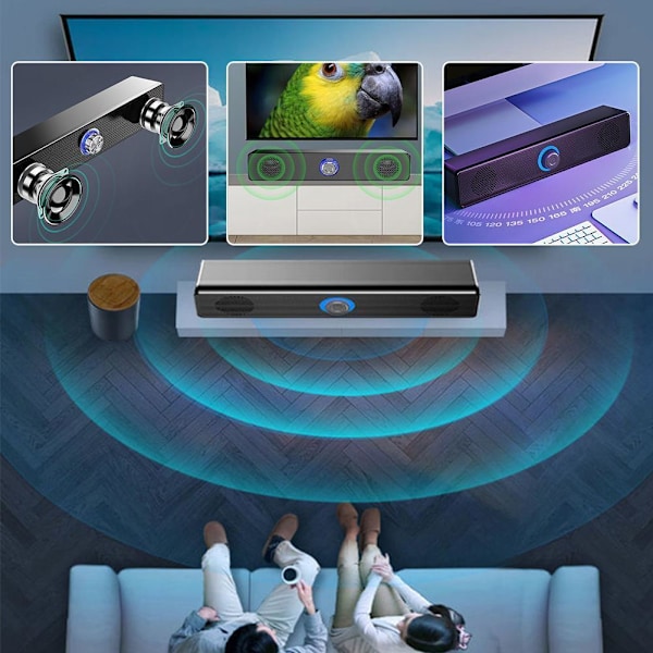 Lång Trådbunden Bluetooth Högtalare~ Y6P1 F8L9 R5N5 M8R6 V8F5 blackB Wired+Bluetooth