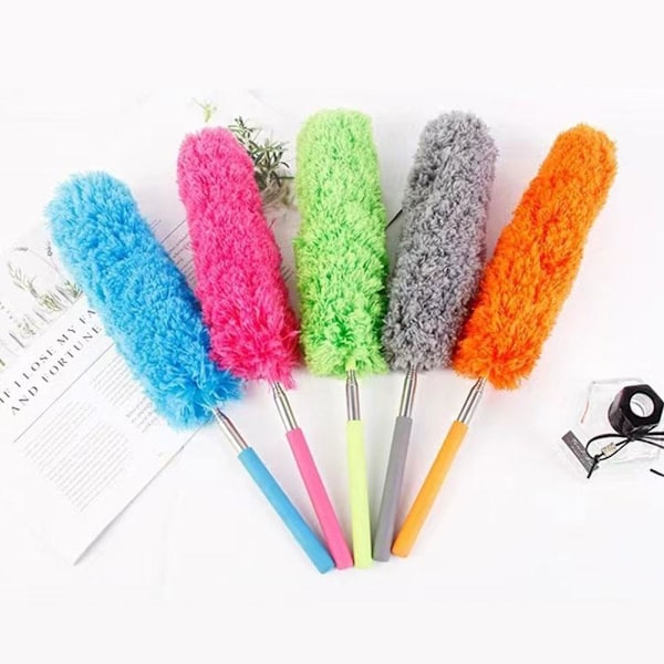 Hemstädning Mikrofiber Dammvippa Borste Utdragbar Handdammsugare Lot O4 green 1pcs