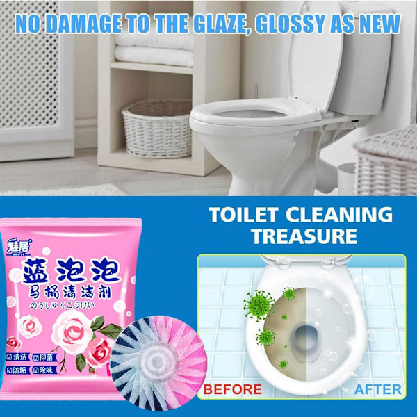 12/24 Cistern Blå Bubbelblock Toalett Skål Fräschare Rengöringsblock Tablett T8O1 pink PackagingA 1PC 24pcs