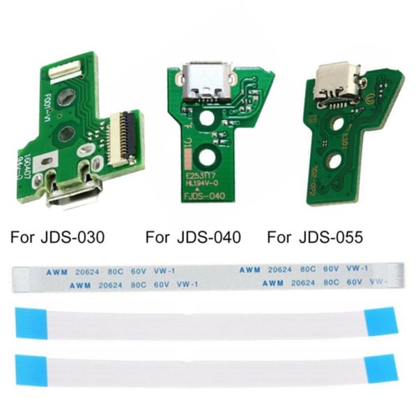 PS4 Controller Micro USB Laddningsuttag Kretskortportkabel green JDS055